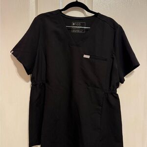 Figs Black Maternity Scrub Top